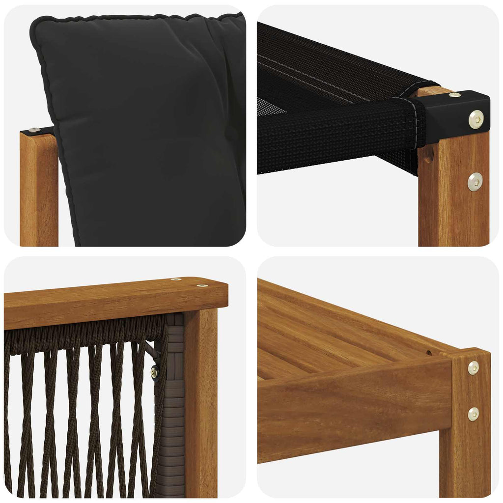 Outdoor-Sofagarnitur mit Kissen 7 pcs Natürlich und Schwarz
