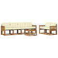 Outdoor-Sofagarnitur mit Kissen 7 pcs Natur und Creme