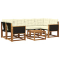 Outdoor-Sofagarnitur mit Kissen 7 pcs Natur und Creme