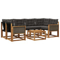 Outdoor-Sofagarnitur mit Kissen 7 pcs Natürlich und Schwarz