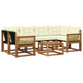 Outdoor-Sofagarnitur mit Kissen 7 pcs Natur und Creme