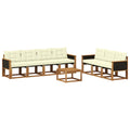 Outdoor-Sofagarnitur mit Kissen 8 pcs Natur und Creme