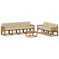 Outdoor-Sofagarnitur mit Kissen 8 pcs Natur und Beige