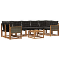Outdoor-Sofagarnitur mit Kissen 8 pcs Natürlich und Schwarz