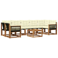 Outdoor-Sofagarnitur mit Kissen 8 pcs Natur und Creme