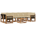 Outdoor-Sofagarnitur mit Kissen 8 pcs Natur und Beige