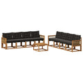 Outdoor-Sofagarnitur mit Kissen 9 pcs Natürlich und Schwarz