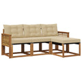 Outdoor-Sofagarnitur mit Kissen 4 pcs Natur und Beige