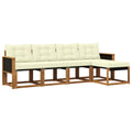 Outdoor-Sofagarnitur mit Kissen 5 pcs Natur und Creme
