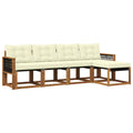 Outdoor-Sofagarnitur mit Kissen 5 pcs Natur und Creme