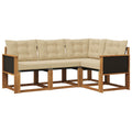 Outdoor-Sofagarnitur mit Kissen 4 pcs Natur und Beige