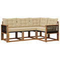 Outdoor-Sofagarnitur mit Kissen 4 pcs Natur und Beige