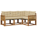 Outdoor-Sofagarnitur mit Kissen 4 pcs Natur und Beige