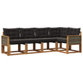 Outdoor-Sofagarnitur mit Kissen 5 pcs Natürlich und Schwarz