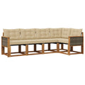 Outdoor-Sofagarnitur mit Kissen 5 pcs Natur und Beige