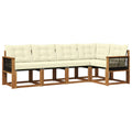 Outdoor-Sofagarnitur mit Kissen 5 pcs Natur und Creme