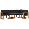 Outdoor-Sofagarnitur mit Kissen 5 pcs Natürlich und Schwarz