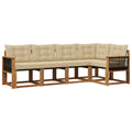 Outdoor-Sofagarnitur mit Kissen 5 pcs Natur und Beige