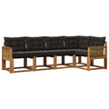 Outdoor-Sofagarnitur mit Kissen 5 pcs Natürlich und Schwarz
