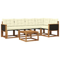 Outdoor-Sofagarnitur mit Kissen 6 pcs Natur und Creme