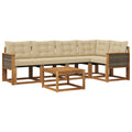 Outdoor-Sofagarnitur mit Kissen 6 pcs Natur und Beige
