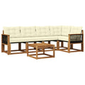 Outdoor-Sofagarnitur mit Kissen 6 pcs Natur und Creme