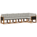 Outdoor-Sofagarnitur mit Kissen 6 pcs Natürlich und Hellgrau