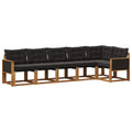 Outdoor-Sofagarnitur mit Kissen 6 pcs Natürlich und Schwarz