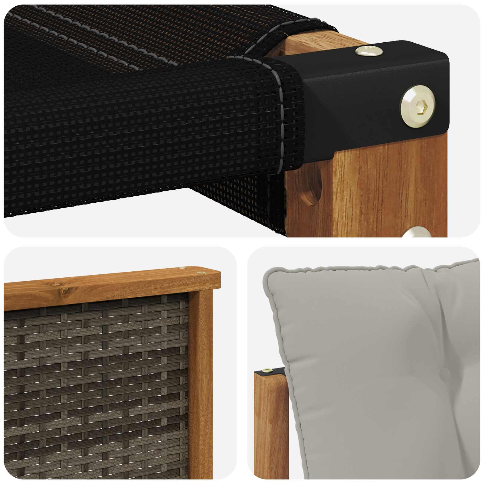 Outdoor-Sofagarnitur mit Kissen 6 pcs Natürlich und Hellgrau