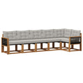 Outdoor-Sofagarnitur mit Kissen 6 pcs Natürlich und Hellgrau