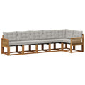 Outdoor-Sofagarnitur mit Kissen 6 pcs Natürlich und Hellgrau