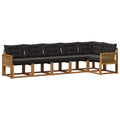 Outdoor-Sofagarnitur mit Kissen 6 pcs Natürlich und Schwarz