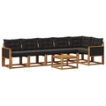 Outdoor-Sofagarnitur mit Kissen 7 pcs Natürlich und Schwarz