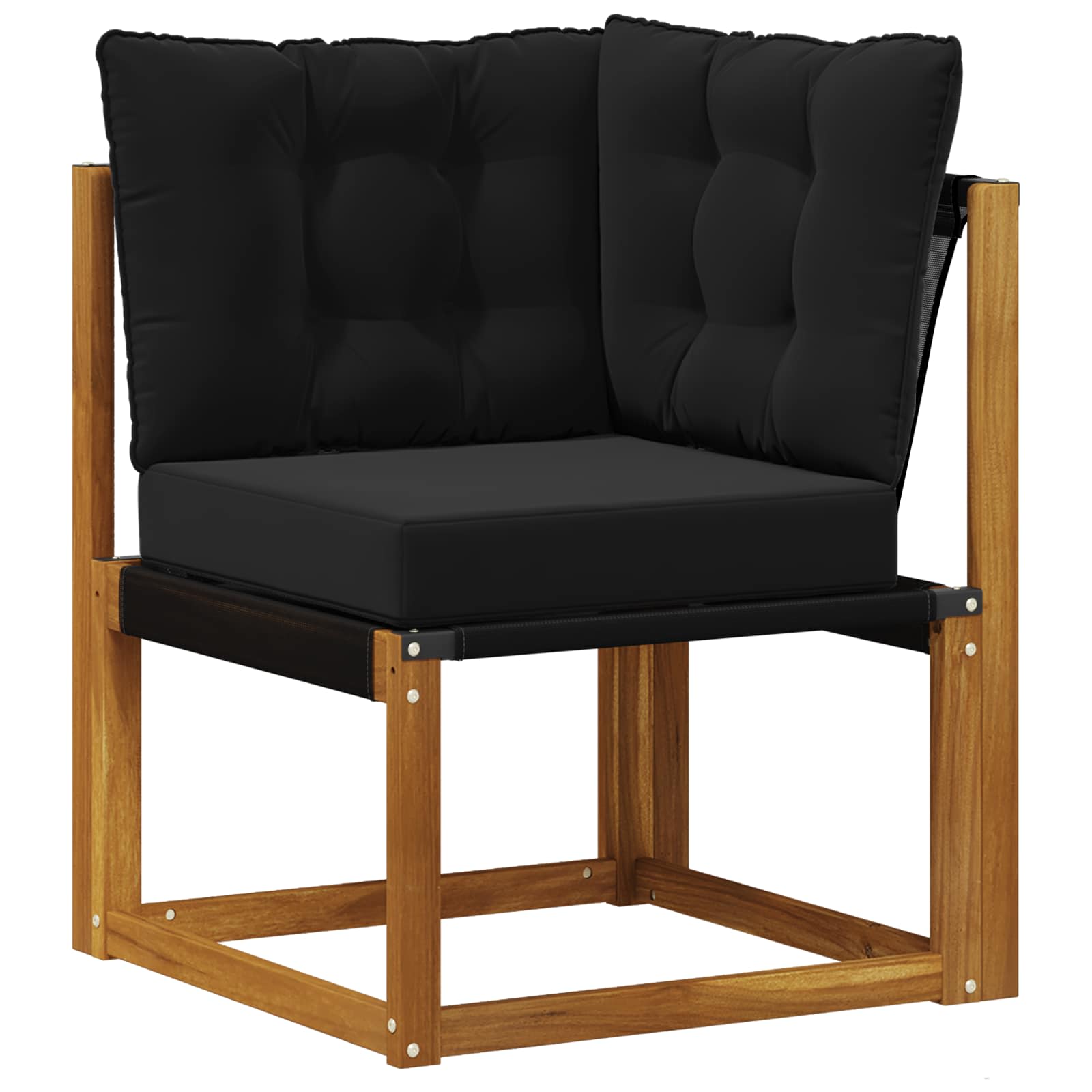 Outdoor-Sofagarnitur mit Kissen 7 pcs Natürlich und Schwarz