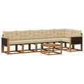 Outdoor-Sofagarnitur mit Kissen 7 pcs Natur und Beige