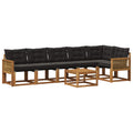Outdoor-Sofagarnitur mit Kissen 7 pcs Natürlich und Schwarz