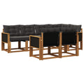 Outdoor-Sofagarnitur mit Kissen 7 pcs Natürlich und Schwarz