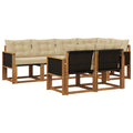 Outdoor-Sofagarnitur mit Kissen 7 pcs Natur und Beige
