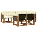 Outdoor-Sofagarnitur mit Kissen 7 pcs Natur und Creme