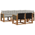 Outdoor-Sofagarnitur mit Kissen 7 pcs Natürlich und Hellgrau