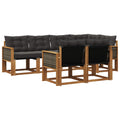 Outdoor-Sofagarnitur mit Kissen 7 pcs Natürlich und Schwarz