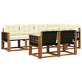 Outdoor-Sofagarnitur mit Kissen 7 pcs Natur und Creme