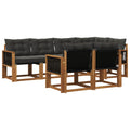 Outdoor-Sofagarnitur mit Kissen 7 pcs Natürlich und Schwarz