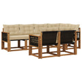 Outdoor-Sofagarnitur mit Kissen 7 pcs Natur und Beige