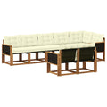 Outdoor-Sofagarnitur mit Kissen 8 pcs Natur und Creme
