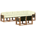 Outdoor-Sofagarnitur mit Kissen 8 pcs Natur und Creme
