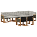 Outdoor-Sofagarnitur mit Kissen 8 pcs Natürlich und Hellgrau