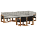 Outdoor-Sofagarnitur mit Kissen 8 pcs Natürlich und Hellgrau