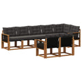 Outdoor-Sofagarnitur mit Kissen 8 pcs Natürlich und Schwarz