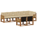 Outdoor-Sofagarnitur mit Kissen 8 pcs Natur und Beige